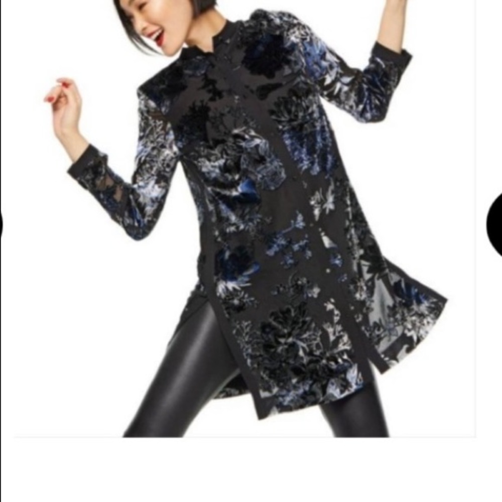 New MISOOK size 2X drama velvet tunic top - Picture 4 of 15